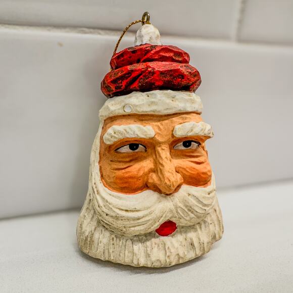 Vintage Rustic Folk Art Santa Christmas Tree Ornament, Holiday Decor, 3.75”H - Picture 1 of 5